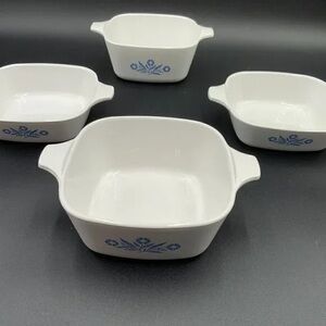 Corningware White and Blue Floral Bakeware Set
